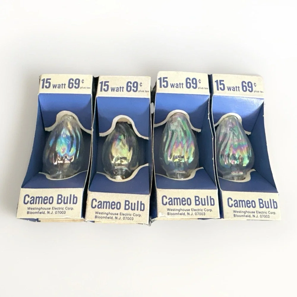 Lot Of 4 Westinghouse Electric Cameo Bulb 15 Watt Vintage NOS‎